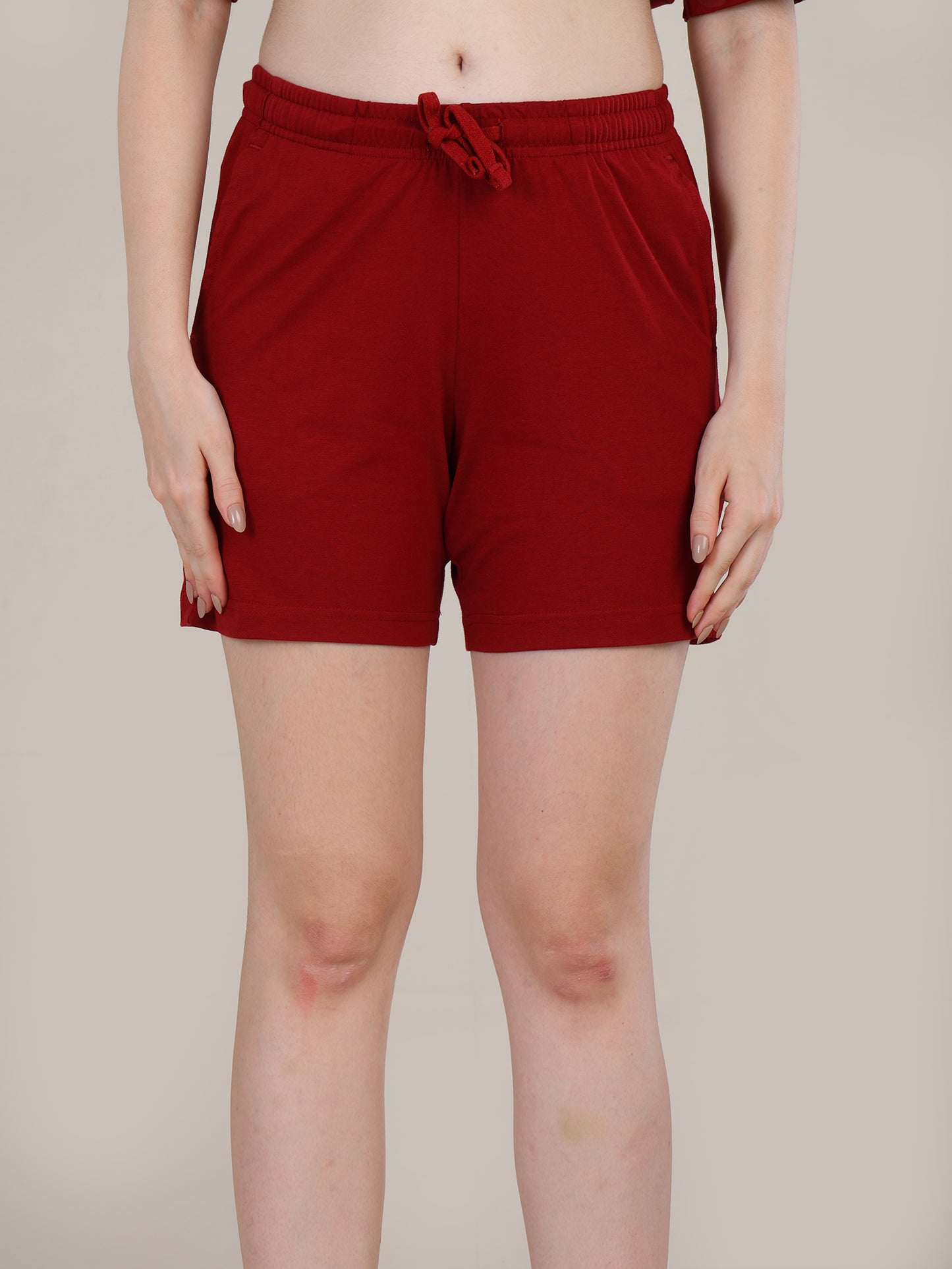 Uncuvr Deep Red Bamboo Sleepwear Shorts: Relax in Eco-Friendly Comfort