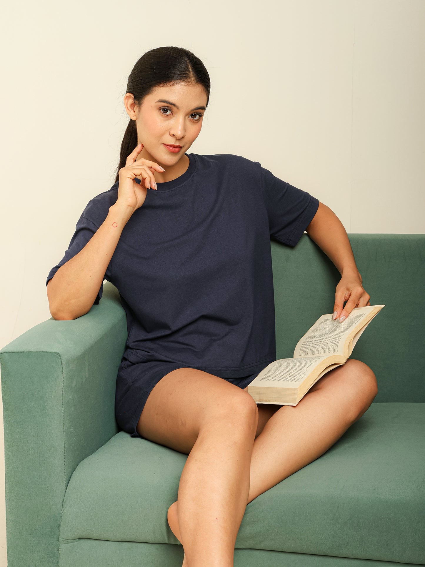 Uncuvr Mood Indigo Bamboo Sleepwear Shorts Set: Relax in Eco-Friendly Comfort