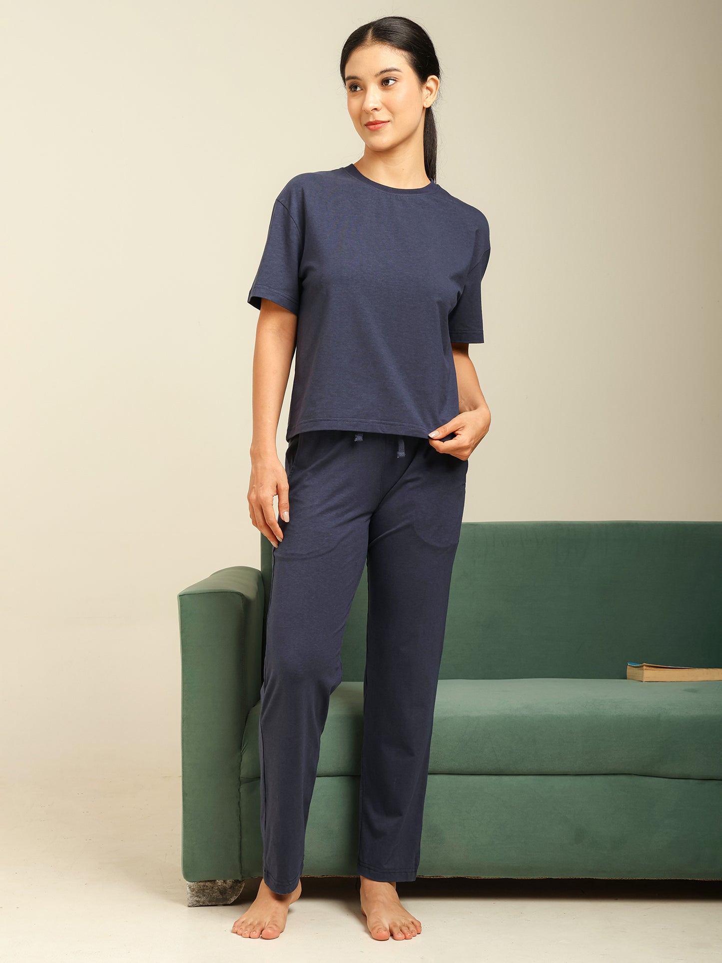 Uncuvr Mood Indigo Bamboo Sleepwear Lounge Set: Relax in Eco-Friendly Comfort