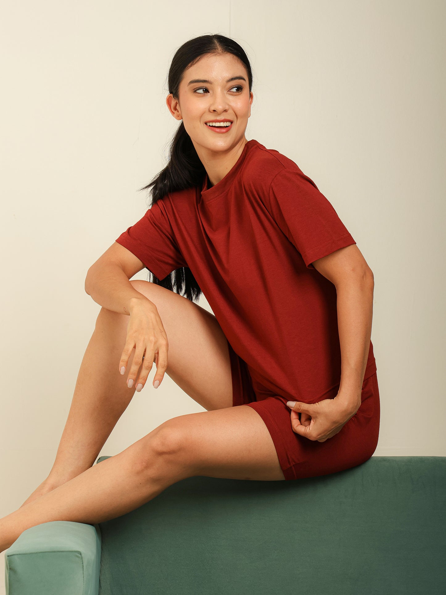Uncuvr Rust Bamboo Sleepwear Shorts: Relax in Eco-Friendly Comfort