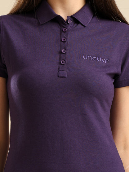 Uncuvr Effortless Grape Bamboo Polo T-Shirt Dress: Smart, Soft & Sustainable
