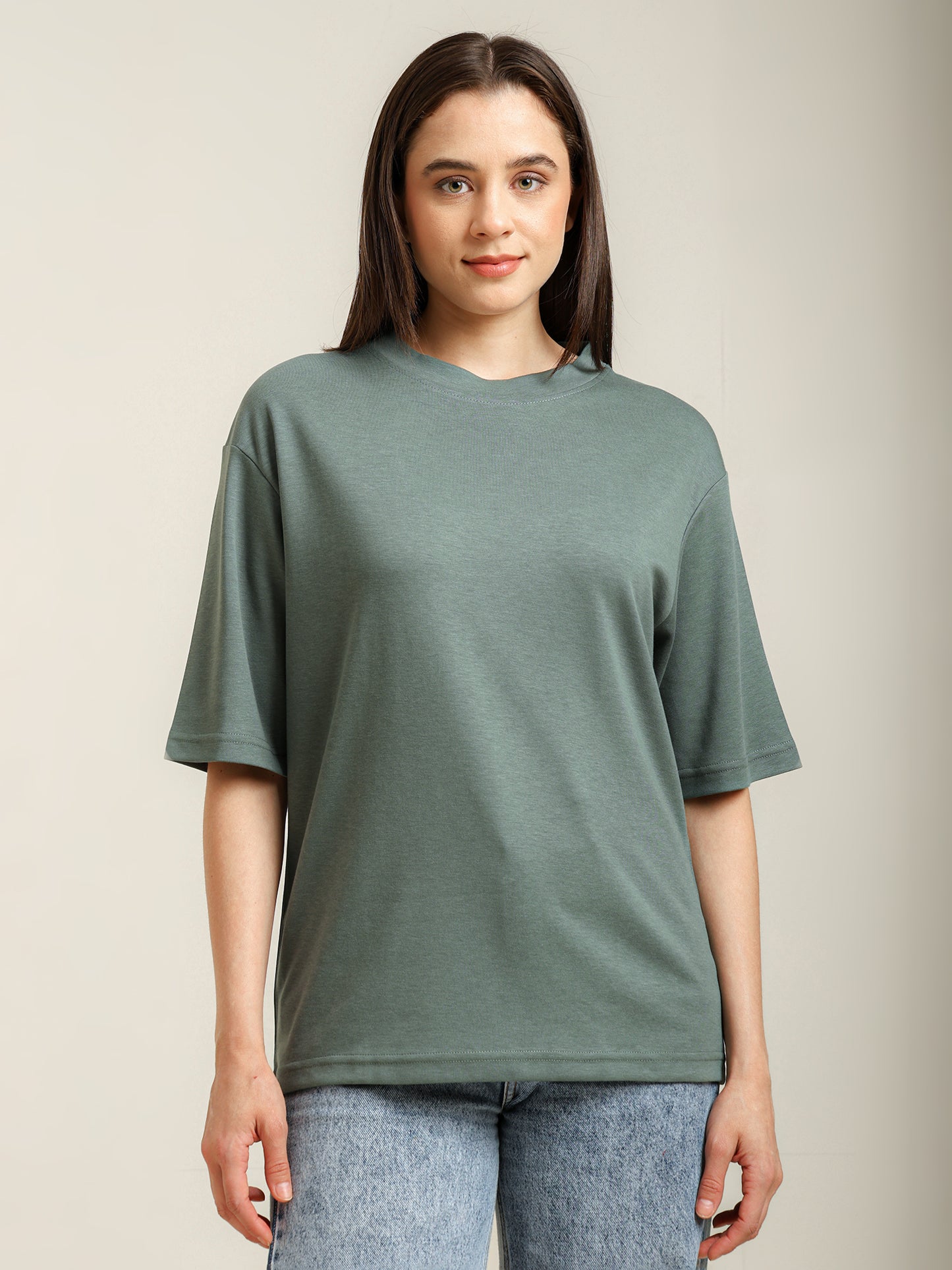 Uncuvr Granite Green Bamboo Oversize T-Shirt: Soft, Breezy & Effortless All Day