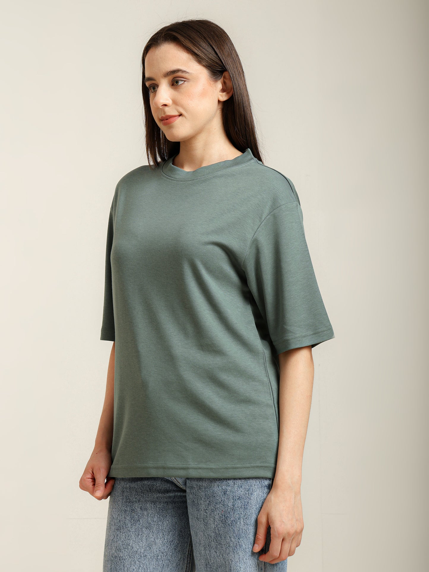 Uncuvr Granite Green Bamboo Oversize T-Shirt: Soft, Breezy & Effortless All Day