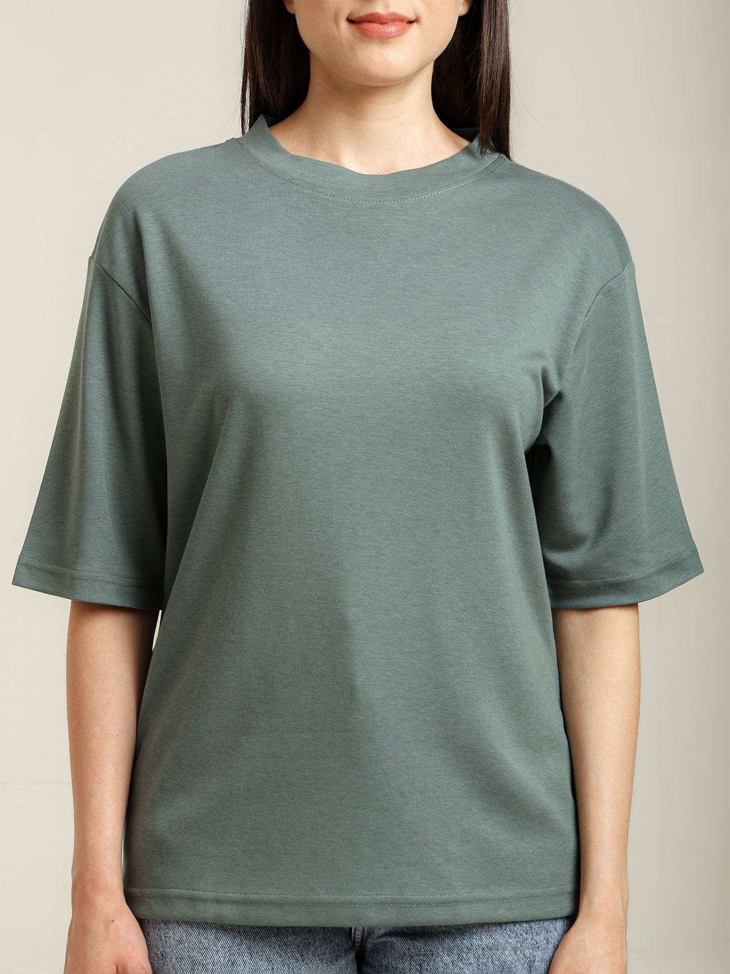 Uncuvr Granite Green Bamboo Oversize T-Shirt: Soft, Breezy & Effortless All Day