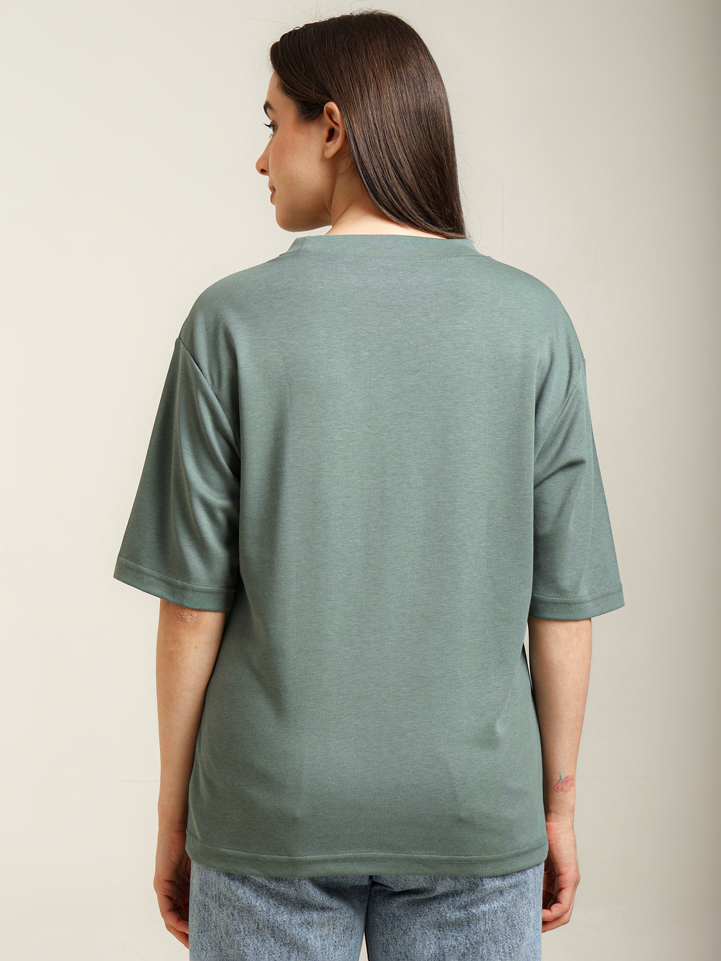 Uncuvr Granite Green Bamboo Oversize T-Shirt: Soft, Breezy & Effortless All Day