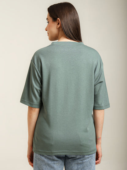 Uncuvr Granite Green Bamboo Oversize T-Shirt: Soft, Breezy & Effortless All Day
