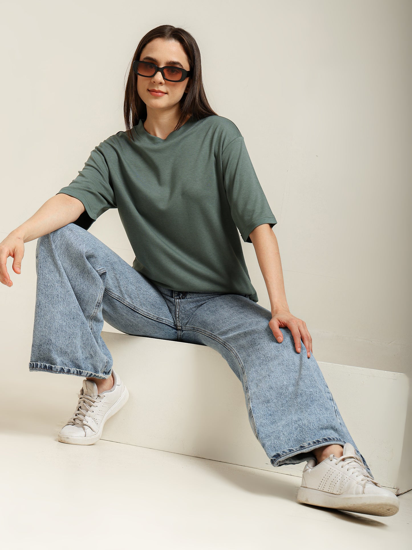 Uncuvr Granite Green Bamboo Oversize T-Shirt: Soft, Breezy & Effortless All Day