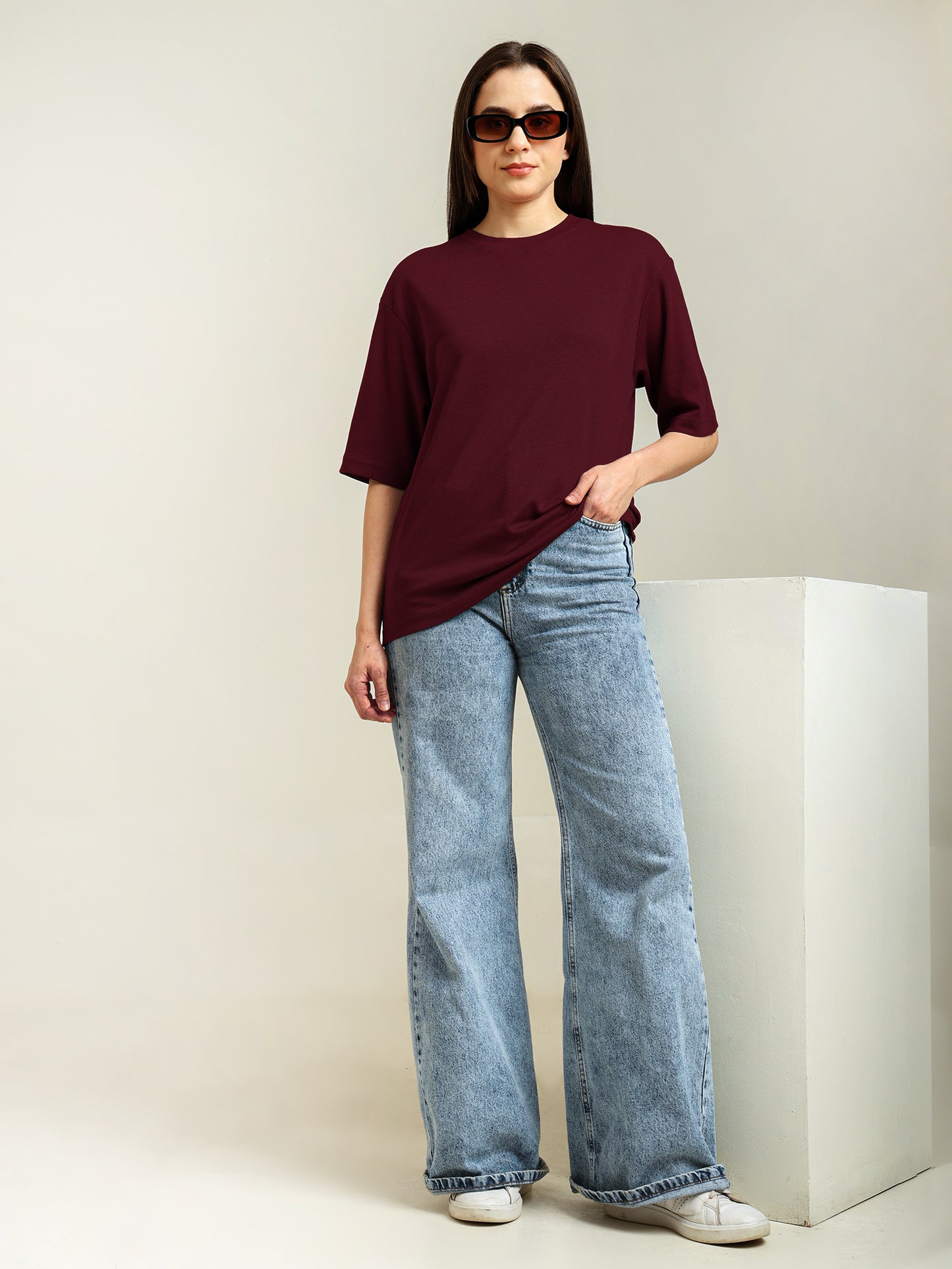 Uncuvr Wine Bamboo Oversize T-Shirt: Soft, Breezy & Effortless All Day