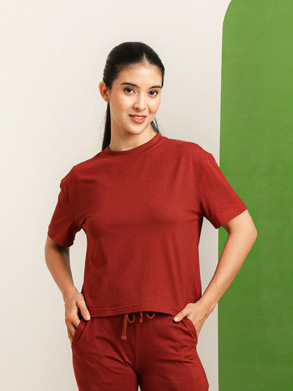 Uncuvr Rust Bamboo Basic T-Shirt: Soft, Breezy & Effortless All Day