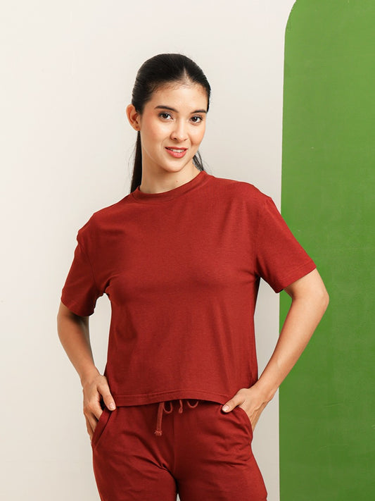 Uncuvr Rust Bamboo Basic T-Shirt: Soft, Breezy & Effortless All Day