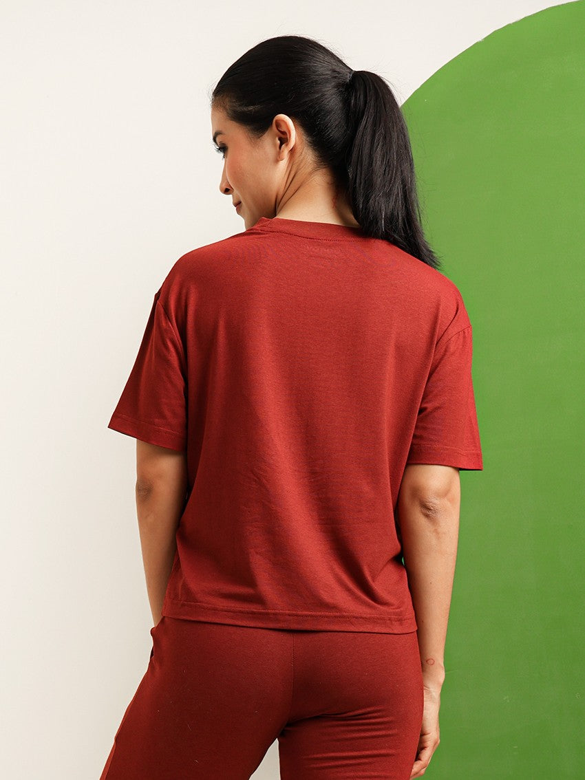 Uncuvr Rust Bamboo Basic T-Shirt: Soft, Breezy & Effortless All Day