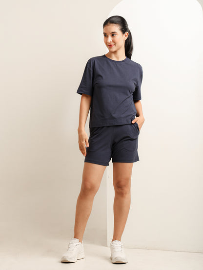 Uncuvr Mood Indigo Bamboo Sleepwear Shorts Set: Relax in Eco-Friendly Comfort