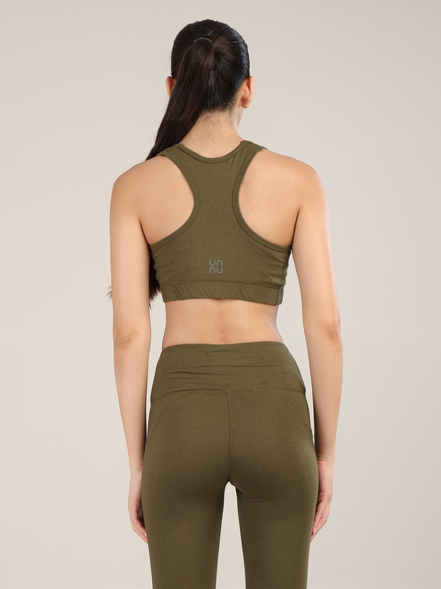 Uncuvr Moss Green Bamboo Sports Bra: Bold, Sustainable, and Unstoppable