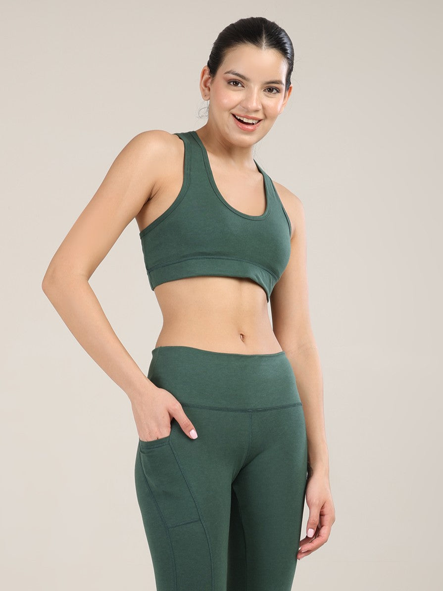 Uncuvr Forest Green Bamboo Sports Bra: Bold, Sustainable, and Unstoppable