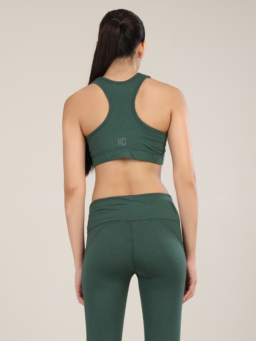 Uncuvr Forest Green Bamboo Sports Bra: Bold, Sustainable, and Unstoppable