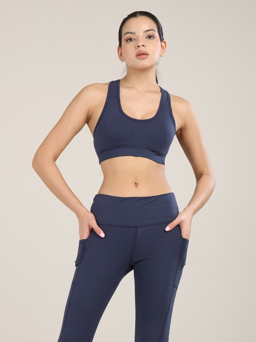 Uncuvr Mood Indigo Bamboo Sports Bra: Bold, Sustainable, and Unstoppable