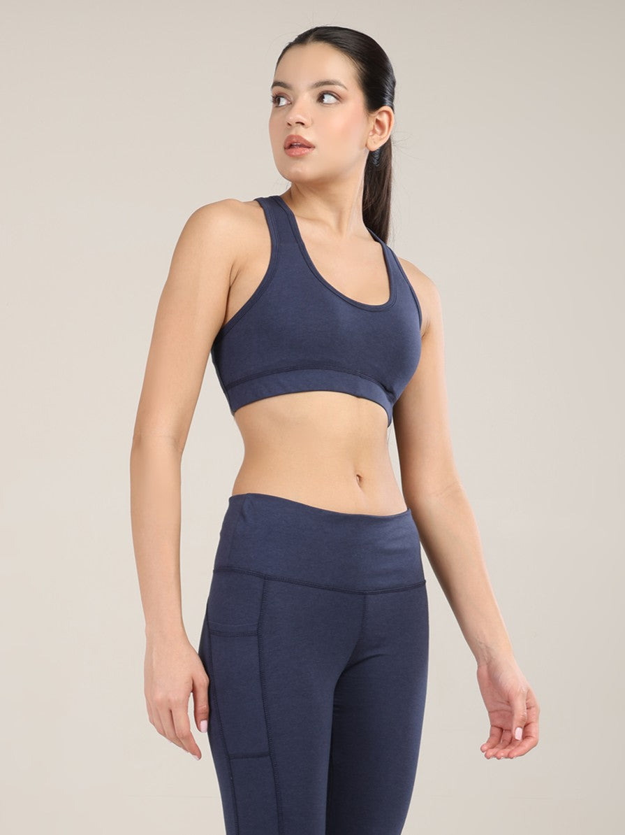 Uncuvr Mood Indigo Bamboo Sports Bra: Bold, Sustainable, and Unstoppable
