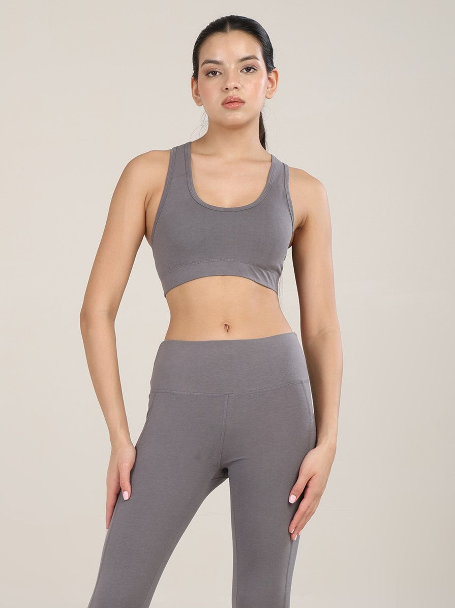 Uncuvr Ash Grey Bamboo Sports Bra: Bold, Sustainable, and Unstoppable