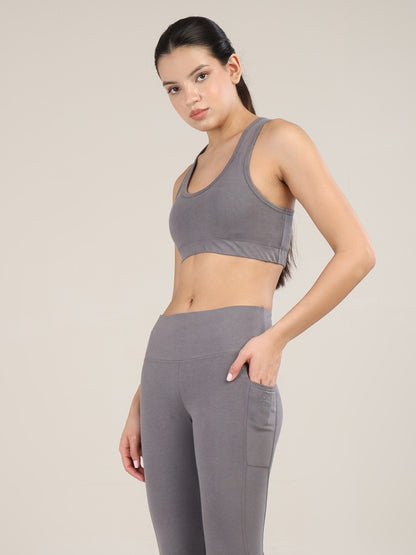 Uncuvr Ash Grey Bamboo Sports Bra: Bold, Sustainable, and Unstoppable