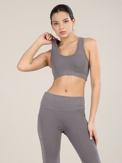 Uncuvr Ash Grey Bamboo Sports Bra: Bold, Sustainable, and Unstoppable