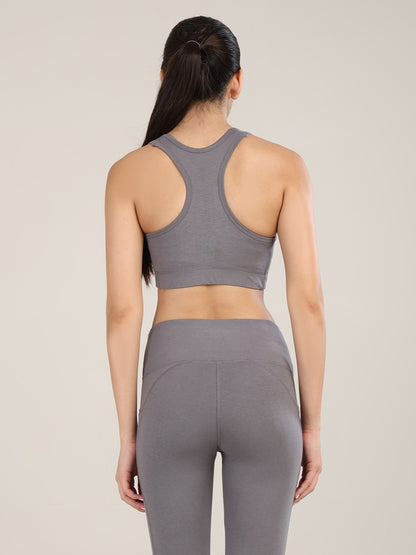 Uncuvr Ash Grey Bamboo Sports Bra: Bold, Sustainable, and Unstoppable