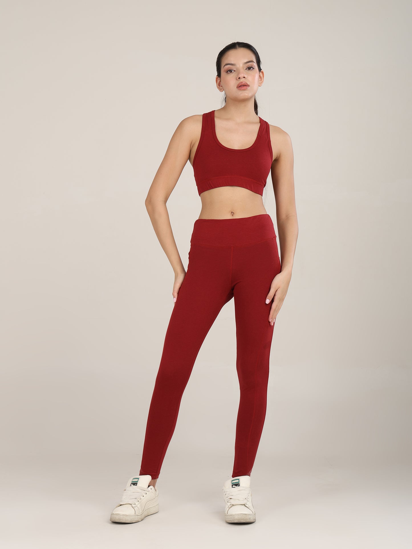 Uncuvr Deep Red Bamboo Activewear Set: Where Comfort Meets Performance