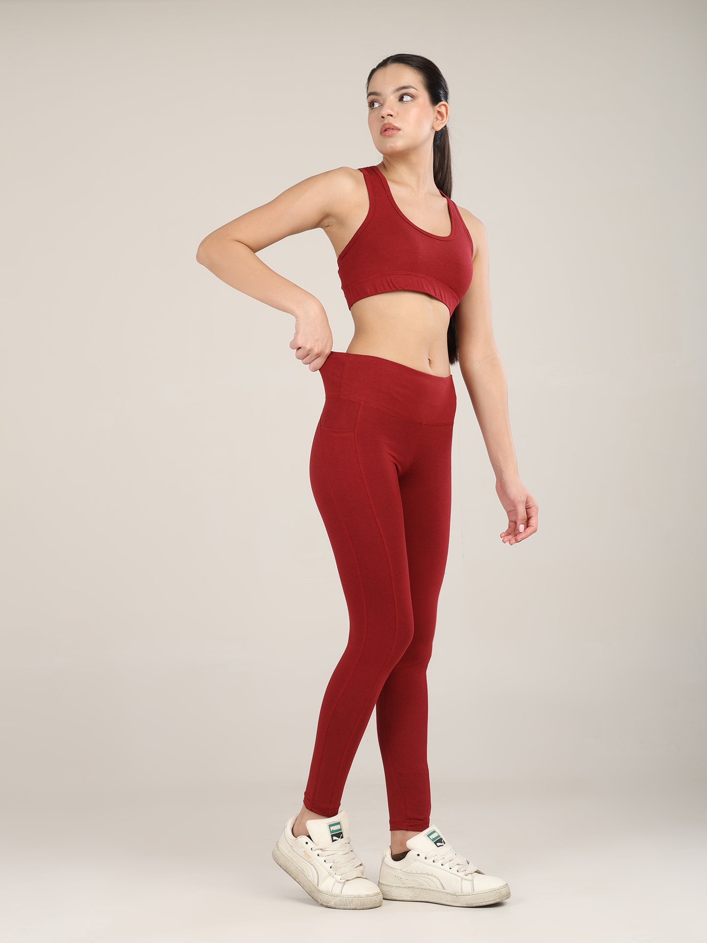 Uncuvr Deep Red Bamboo Activewear Set: Where Comfort Meets Performance