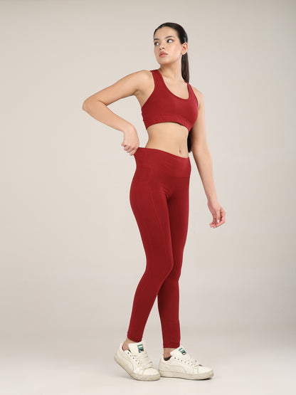 Uncuvr Deep Red Bamboo Activewear Set: Where Comfort Meets Performance