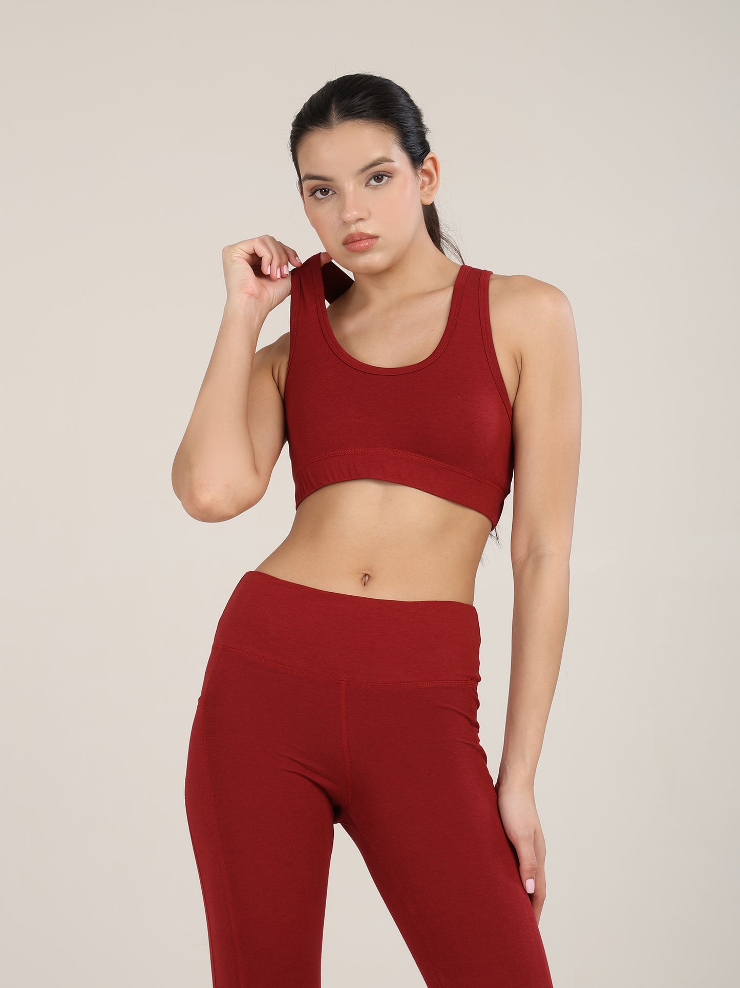 Uncuvr Deep Red Bamboo Sports Bra: Bold, Sustainable, and Unstoppable