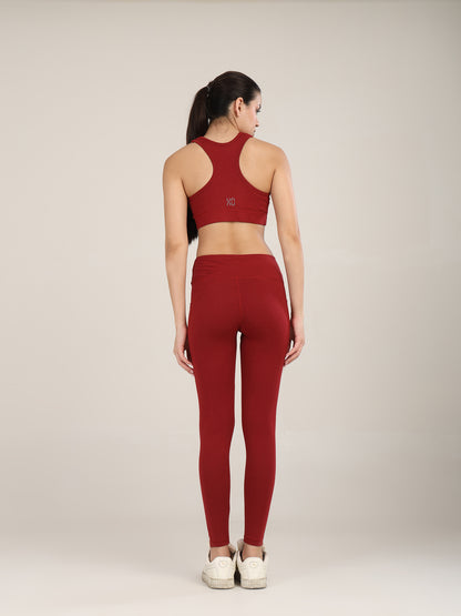 Uncuvr Deep Red Bamboo Activewear Set: Where Comfort Meets Performance
