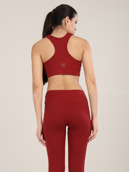 Uncuvr Deep Red Bamboo Sports Bra: Bold, Sustainable, and Unstoppable