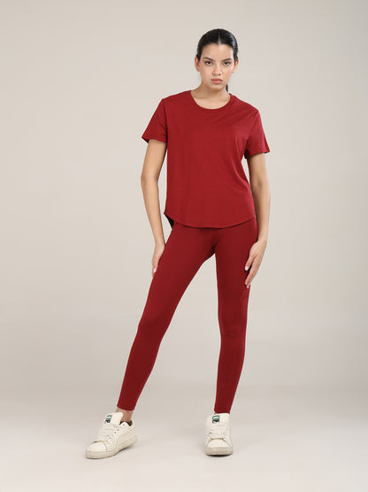 Uncuvr Deep Red Bamboo Workout Set: Where Comfort Meets Performance
