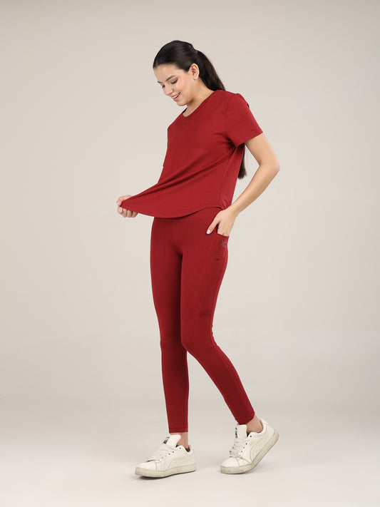 Uncuvr Deep Red Bamboo Workout Set: Where Comfort Meets Performance