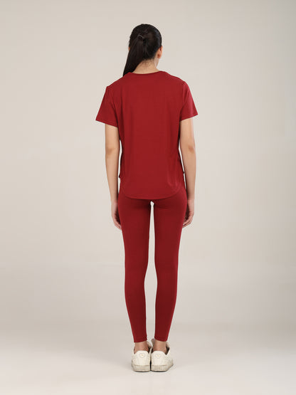 Uncuvr Deep Red Bamboo Workout Set: Where Comfort Meets Performance