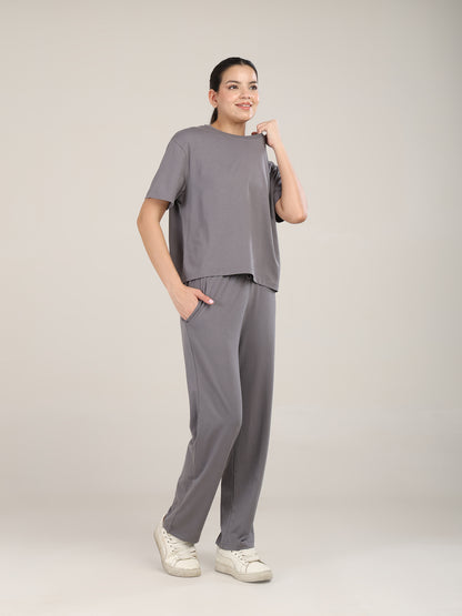 Uncuvr Ash Grey Bamboo Sleepwear Lounge Set: Relax in Eco-Friendly Comfort