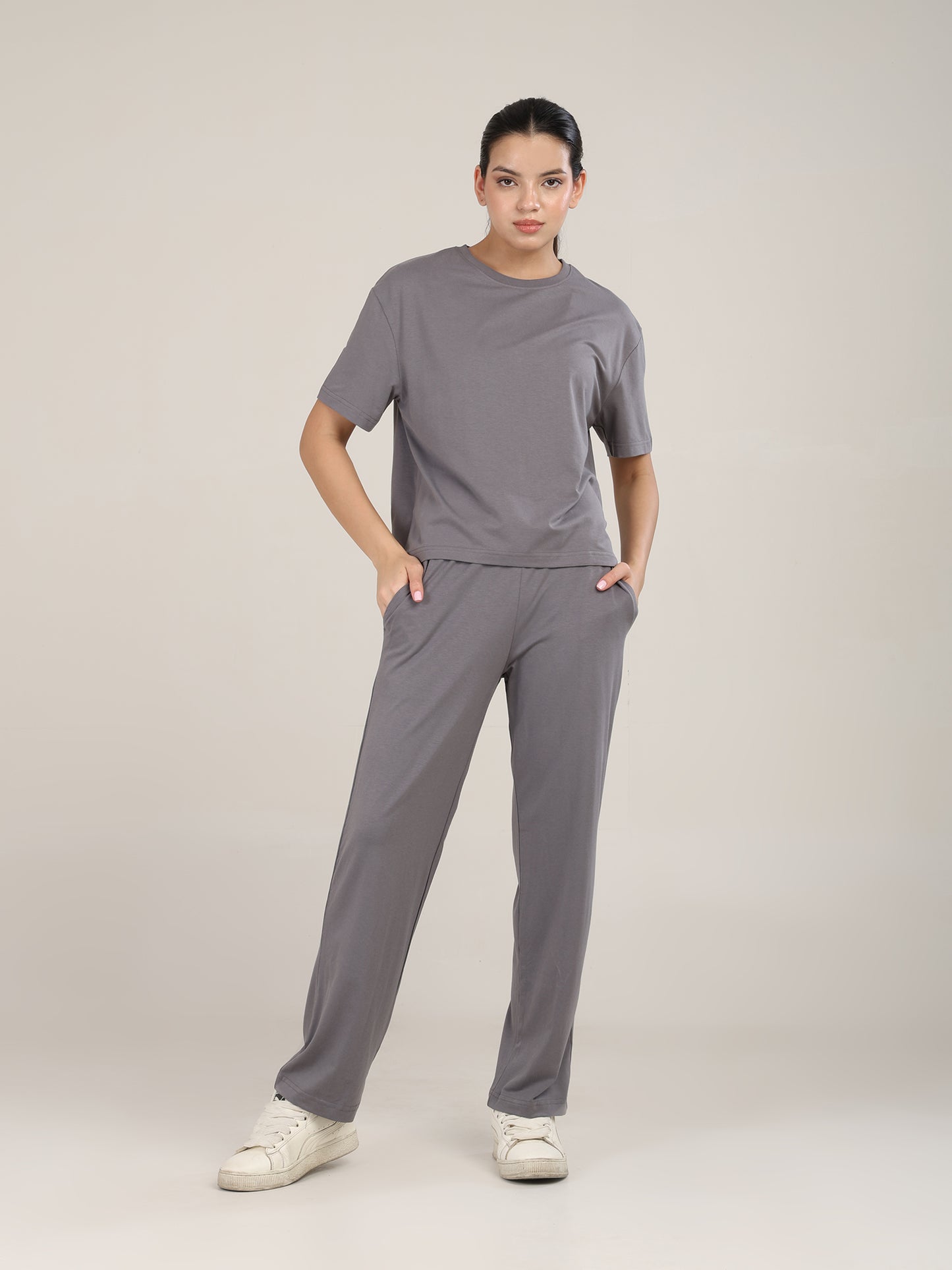 Uncuvr Ash Grey Bamboo Sleepwear Lounge Set: Relax in Eco-Friendly Comfort