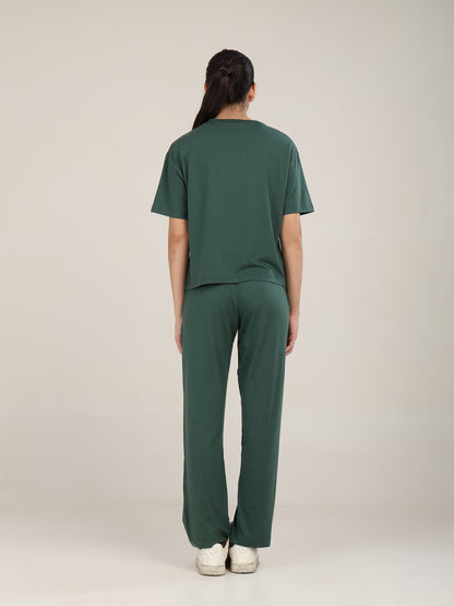 Uncuvr Forest Green Bamboo Sleepwear Set of 3: Relax in Eco-Friendly Comfort