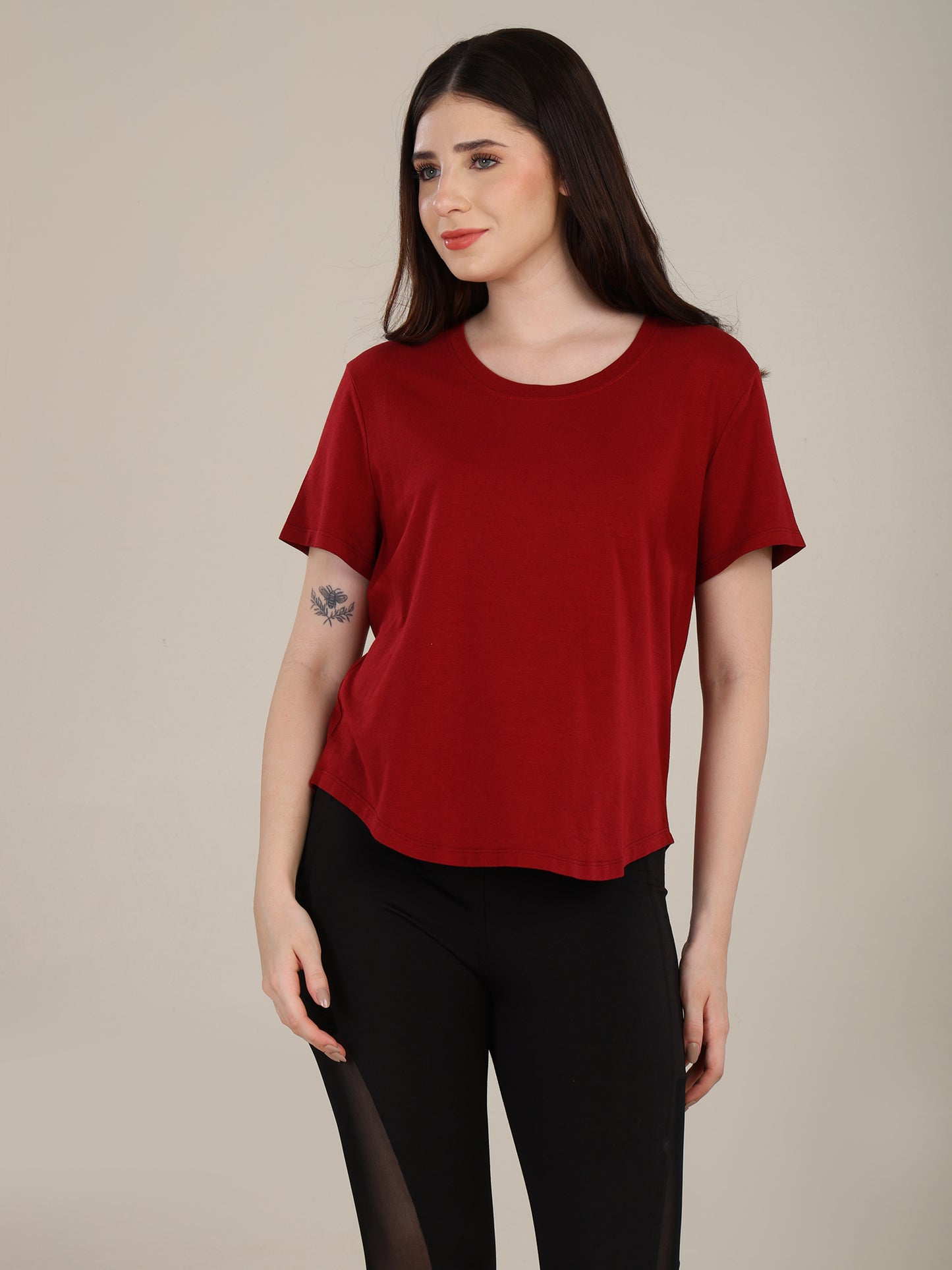 Uncuvr Deep Red Bamboo Comfort T-Shirt: Soft, Breezy & Effortless All Day