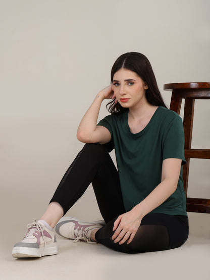 Uncuvr Forest Green Bamboo Comfort T-Shirt: Soft, Breezy & Effortless All Day