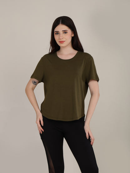 Uncuvr Moss Green Bamboo Comfort T-Shirt: Soft, Breezy & Effortless All Day