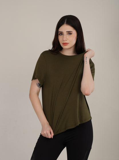 Uncuvr Moss Green Bamboo Comfort T-Shirt: Soft, Breezy & Effortless All Day