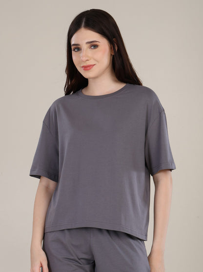 Uncuvr Ash Grey Bamboo Basic T-Shirt: Soft, Breezy & Effortless All Day