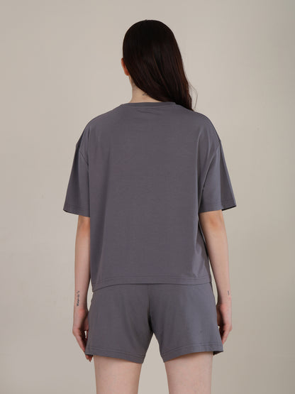 Uncuvr Ash Grey Bamboo Sleepwear Shorts Set: Relax in Eco-Friendly Comfort