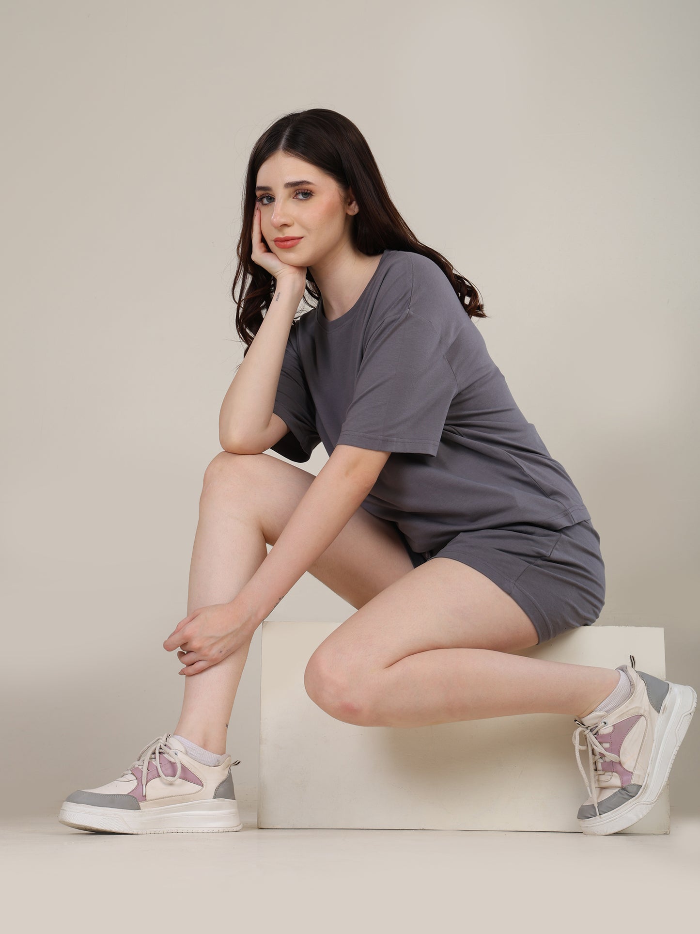 Uncuvr Ash Grey Bamboo Sleepwear Shorts Set: Relax in Eco-Friendly Comfort