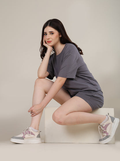 Uncuvr Ash Grey Bamboo Sleepwear Shorts Set: Relax in Eco-Friendly Comfort