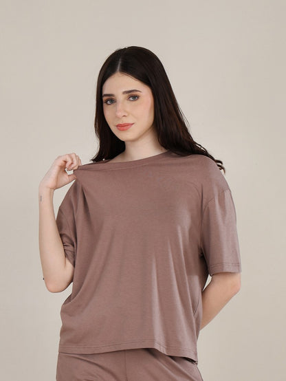 Uncuvr Walnut Bamboo Basic T-Shirt: Soft, Breezy & Effortless All Day