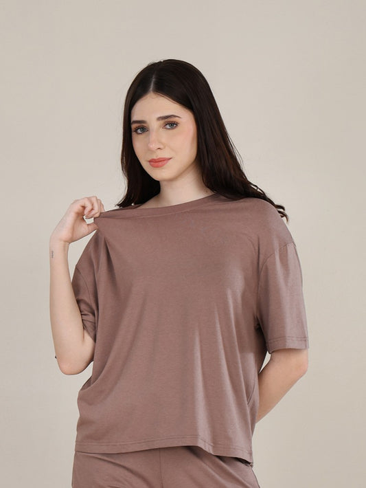 Uncuvr Walnut Bamboo Basic T-Shirt: Soft, Breezy & Effortless All Day