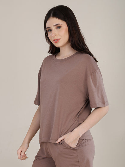 Uncuvr Walnut Bamboo Basic T-Shirt: Soft, Breezy & Effortless All Day
