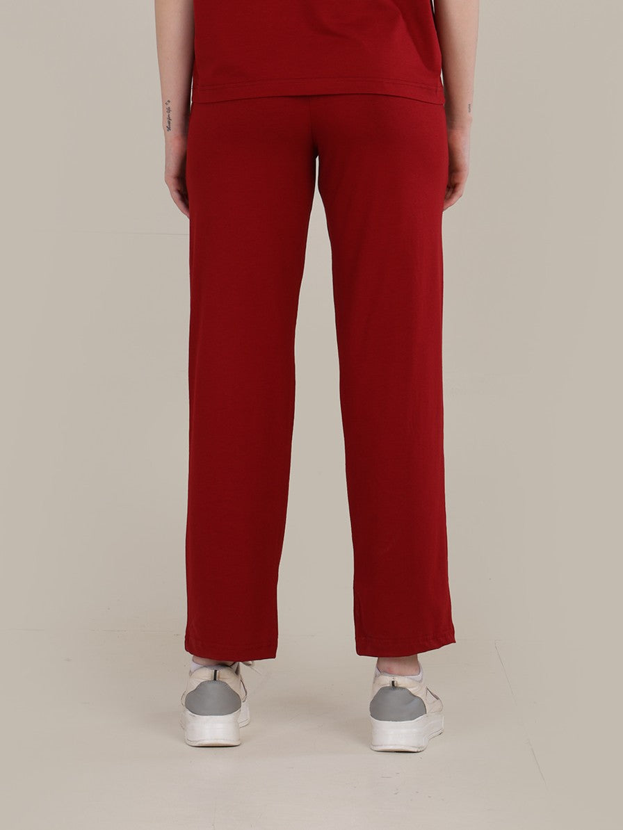 Uncuvr Deep Red Bamboo Sleepwear Lounge Pants: Relax in Eco-Friendly Comfort