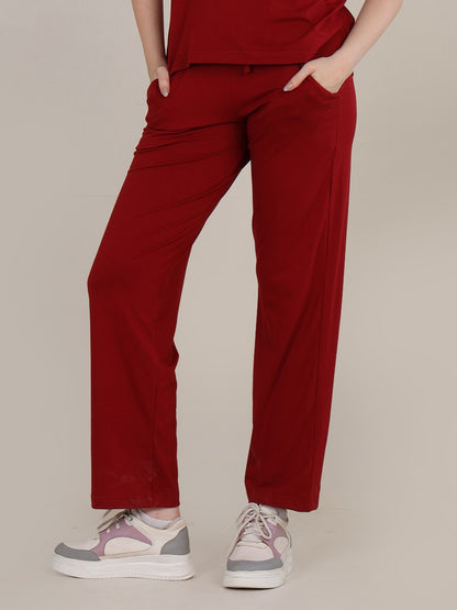 Uncuvr Deep Red Bamboo Sleepwear Lounge Pants: Relax in Eco-Friendly Comfort